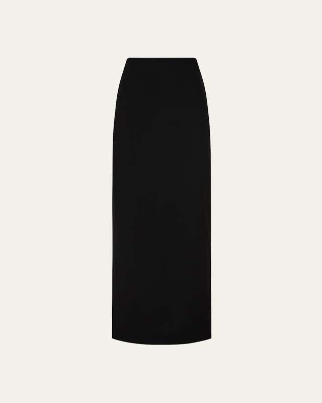 Crepe Column Midi Skirt